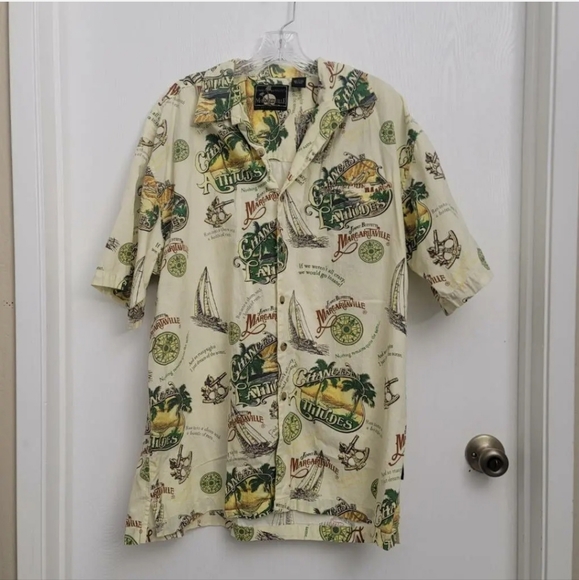 Jimmy Buffetts Other - Jimmy Buffetts Margaritaville Mens Hawaiian Shirt Multicolor Short Sleeve L